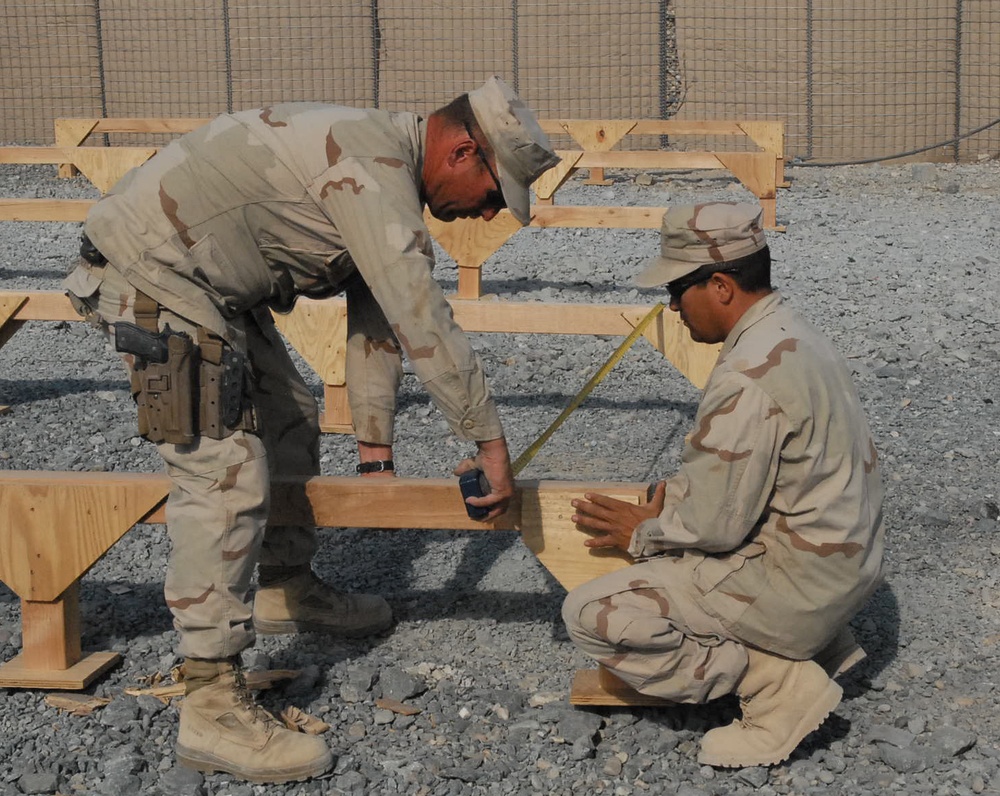 Seabees and Soldiers Work Together to Improve Base