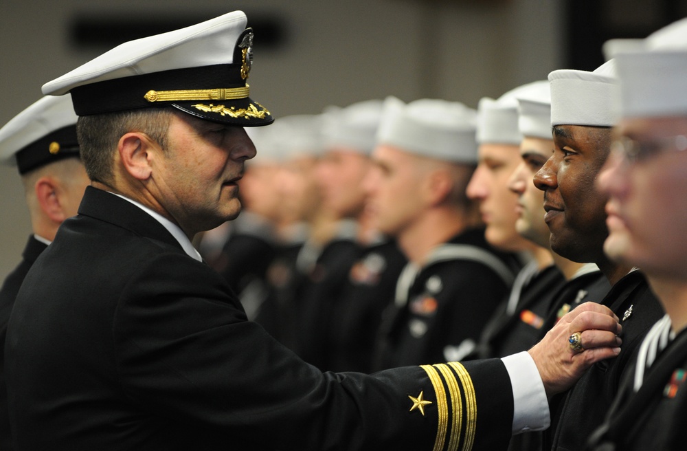 command uniform inspection and awards ceremony at Corry Station