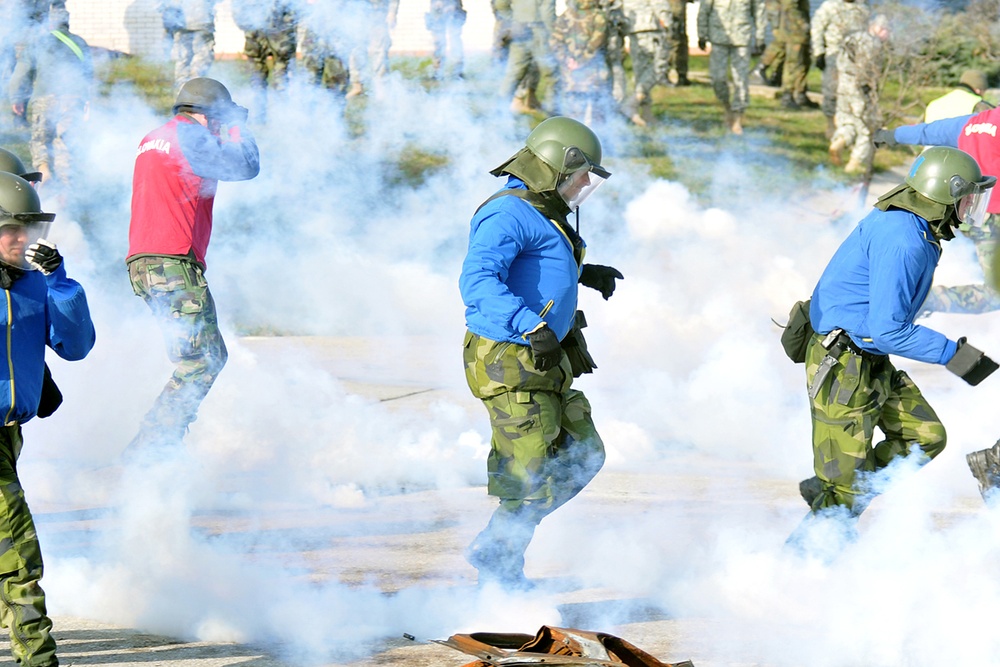 Riot Control: KFOR Soldiers combine forces to master art of quelling hostility