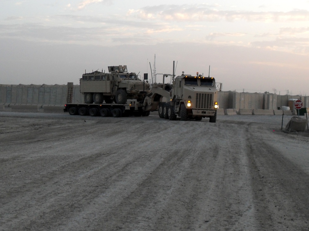 The heavy equipment transporter in Iraq