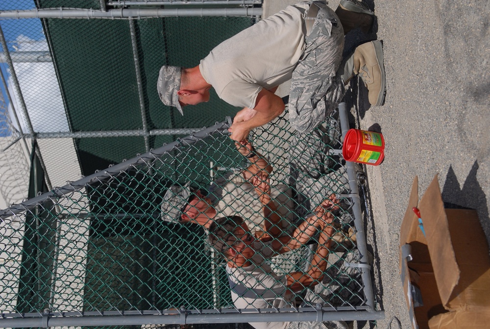 Air National Guard 188th Engineers Construct Soccer Nets for Guantanamo Detainees