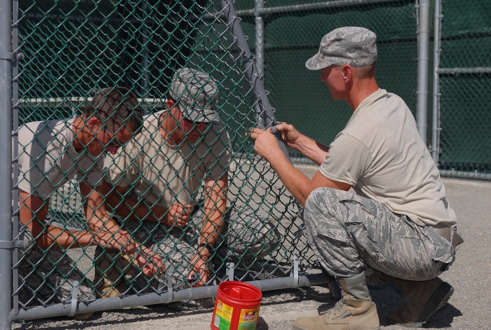 Air National Guard 188th Engineers Build Soccer Nets in Camp Delta for Guantanamo Detainees