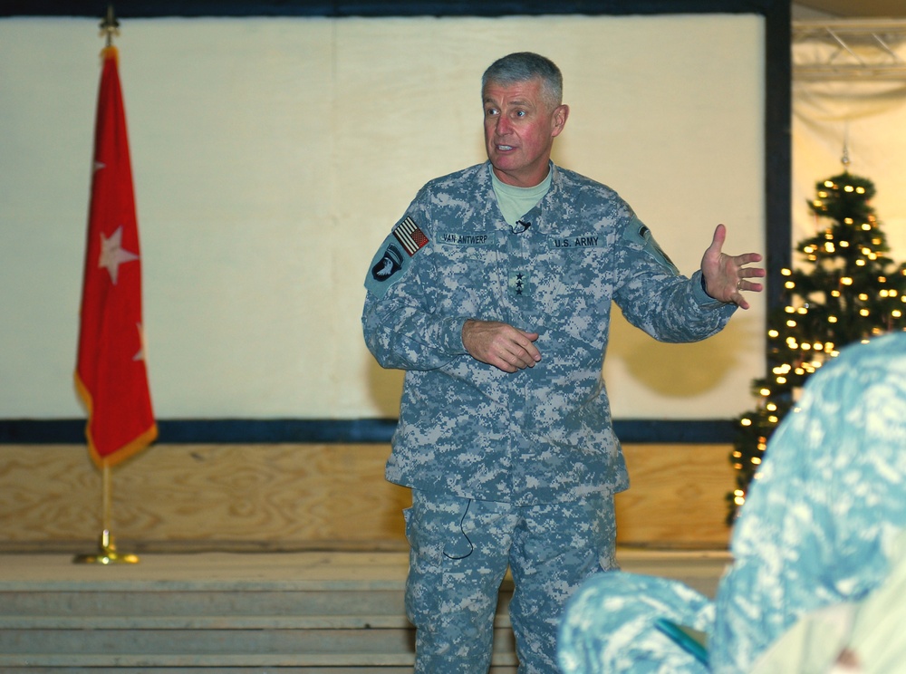 U.S. Army Corps of Engineers General Builds Morale During Holiday Visit