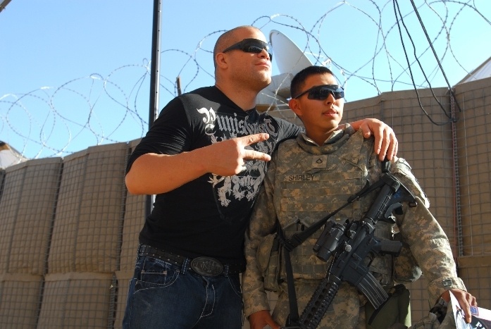 UFC fighter Tito Ortiz visits service members