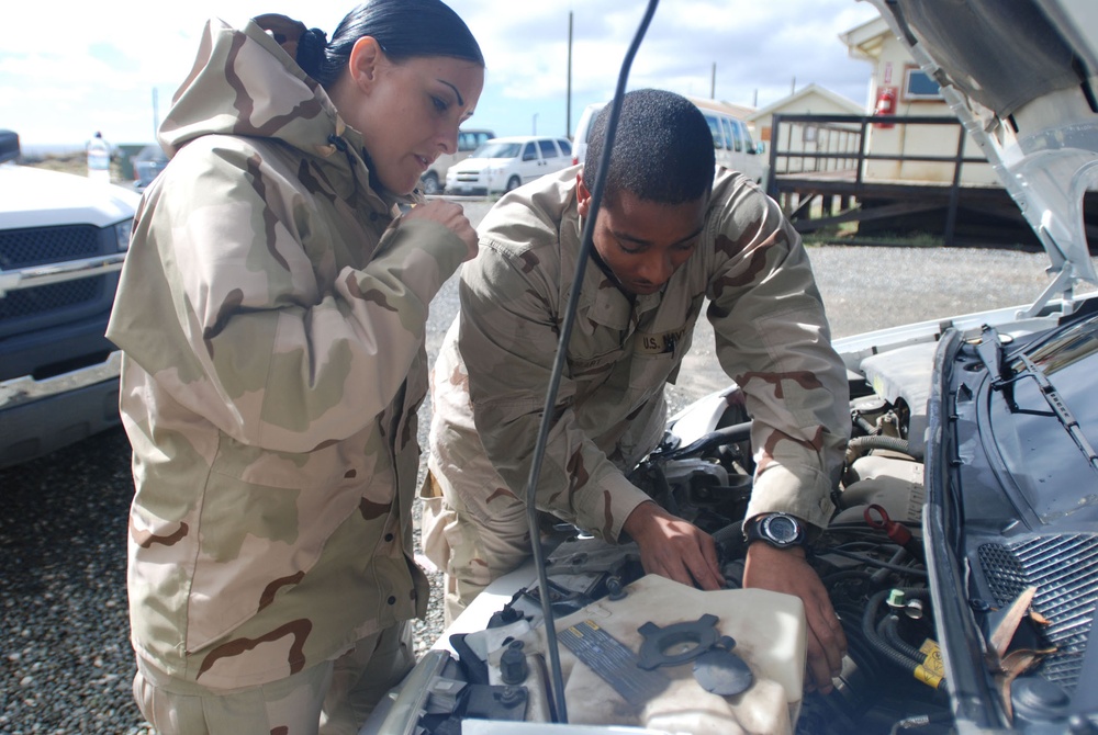 Sailors Conduct Maintenance Check