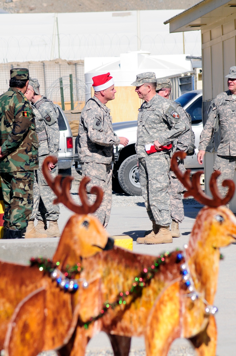 Caldwell visits Camp Alamo and Camp Phoenix on Christmas Day