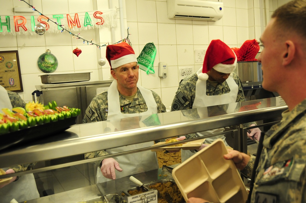 Caldwell visits Camp Alamo and Camp Phoenix on Christmas Day