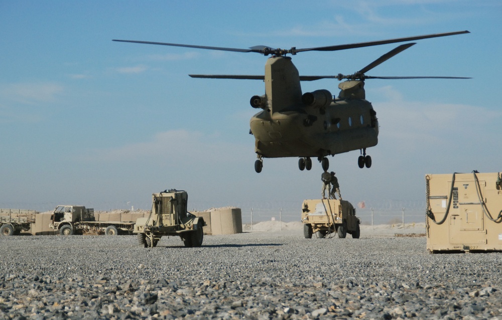 CH-47F Chinook helicopters and UH-60 Blackhawk helicopters over Christmas weekend