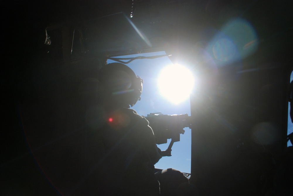 CH-47F Chinook helicopters and UH-60 Blackhawk helicopters over Christmas weekend