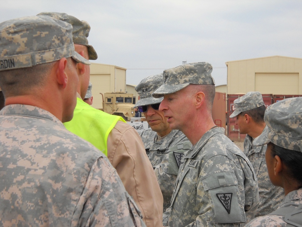 Soldiers Receive Important Visitors, Generally Speaking