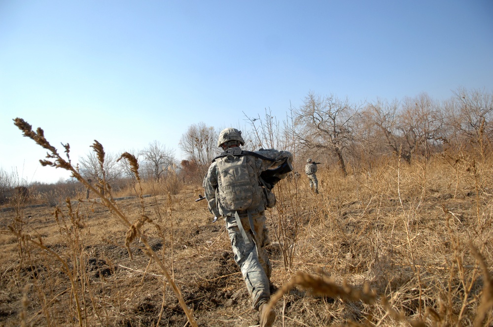 Combat patrol in the Arghandab River Valley