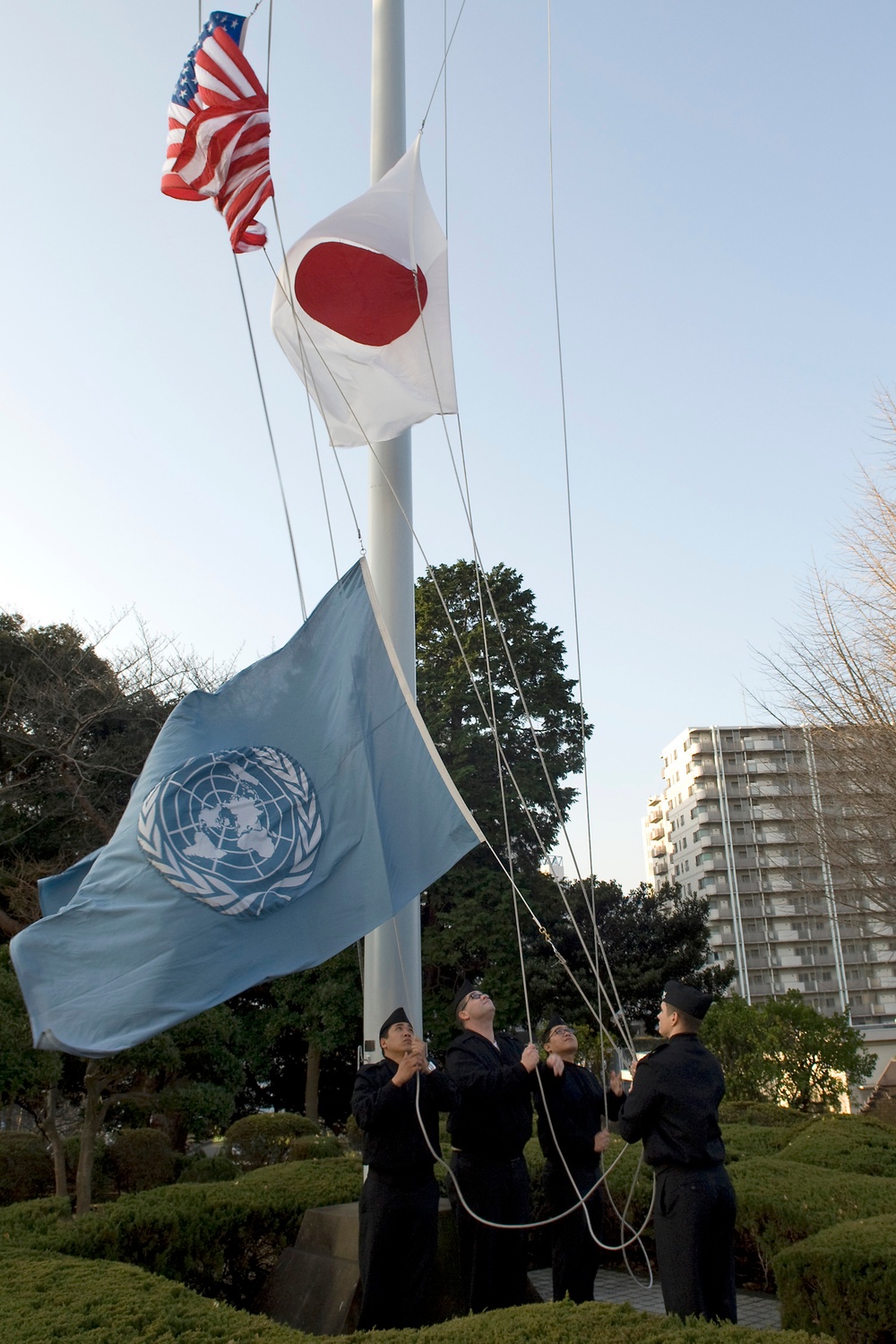 Raising the flags in Japan