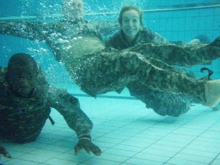 Paratroopers Jump Into Water Survival Training