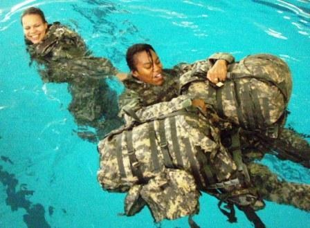 Paratroopers Jump Into Water Survival Training