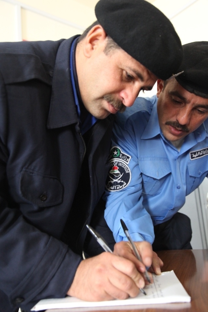 Iraqi police inspection formation