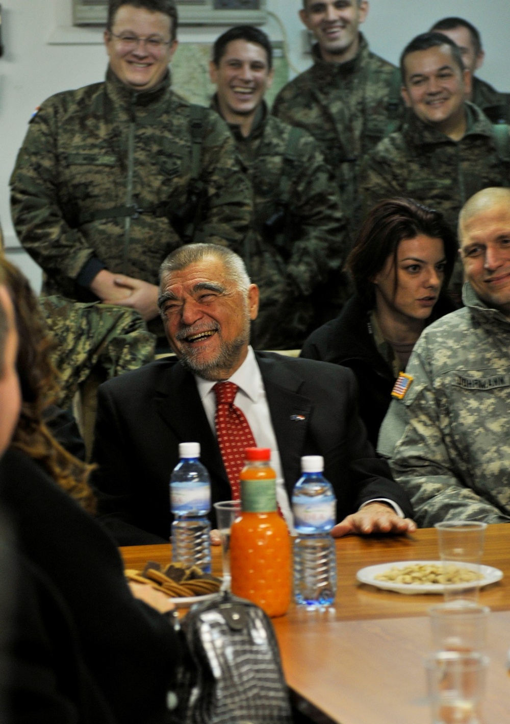 President of Croatia visits his nation's troops on Camp Bondsteel