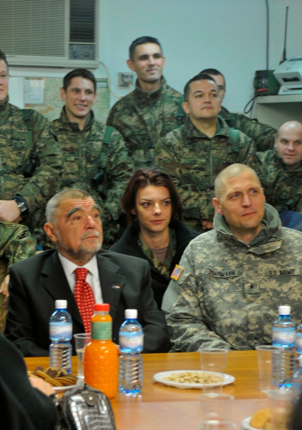 President of Croatia visits his nation's troops on Camp Bondsteel