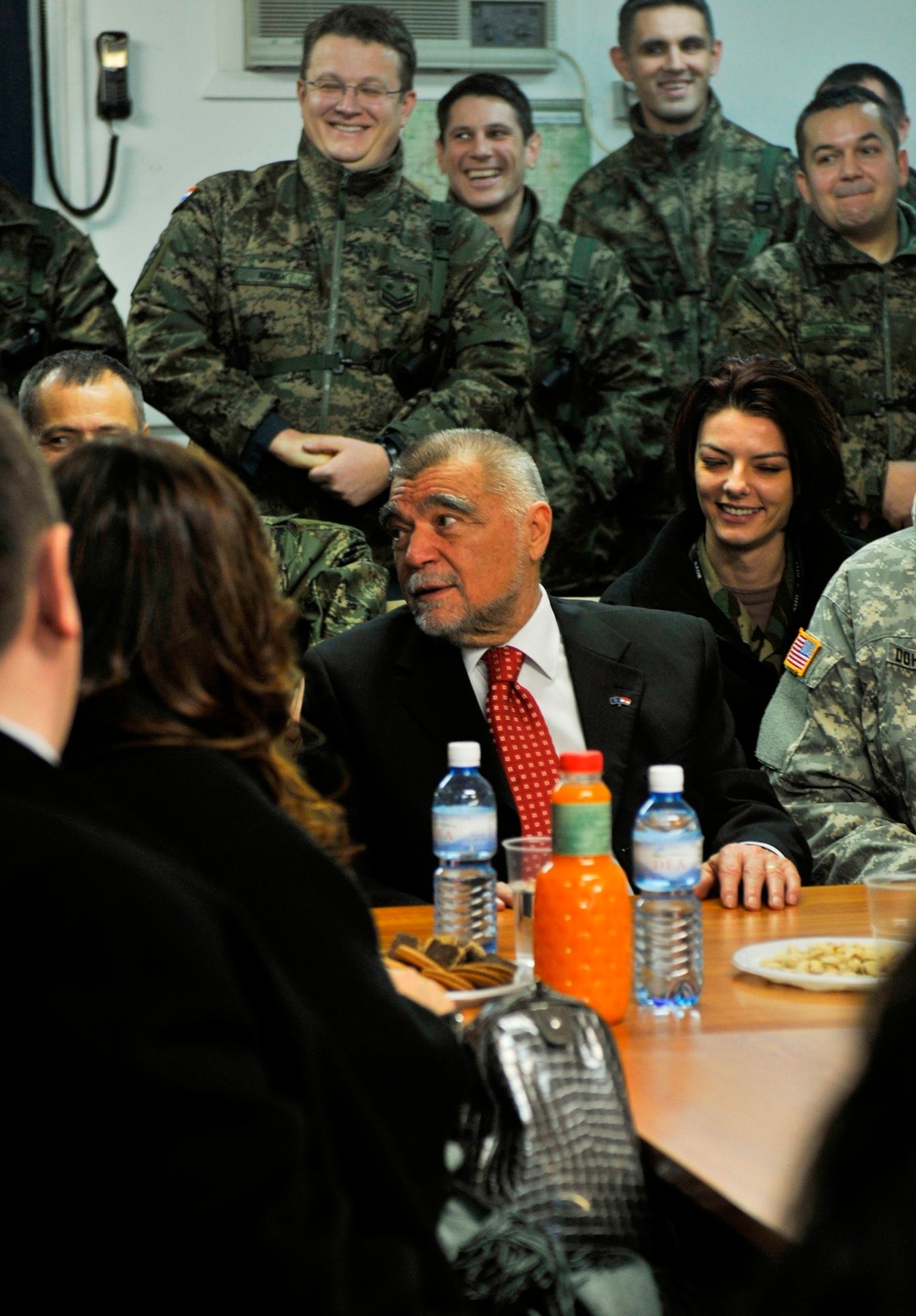 President of Croatia visits his nation's troops on Camp Bondsteel