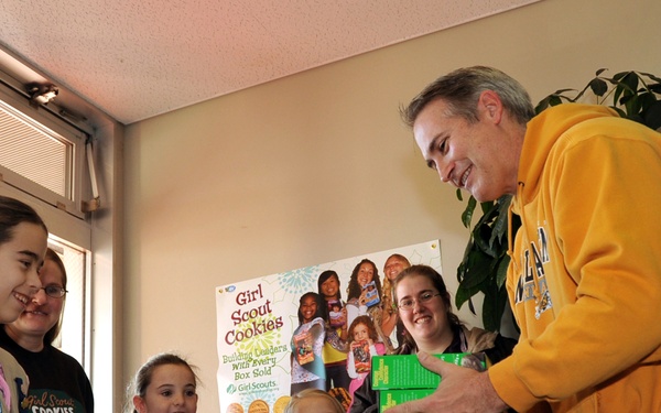 Buying Girl Scout cookies