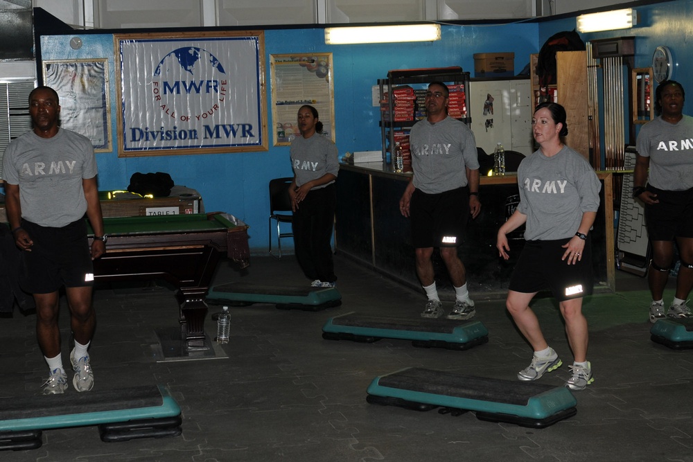 Step aerobics class a 'step above'