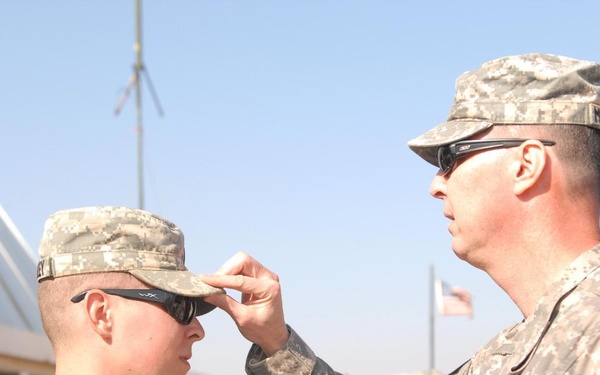 Father participates in son's promotion