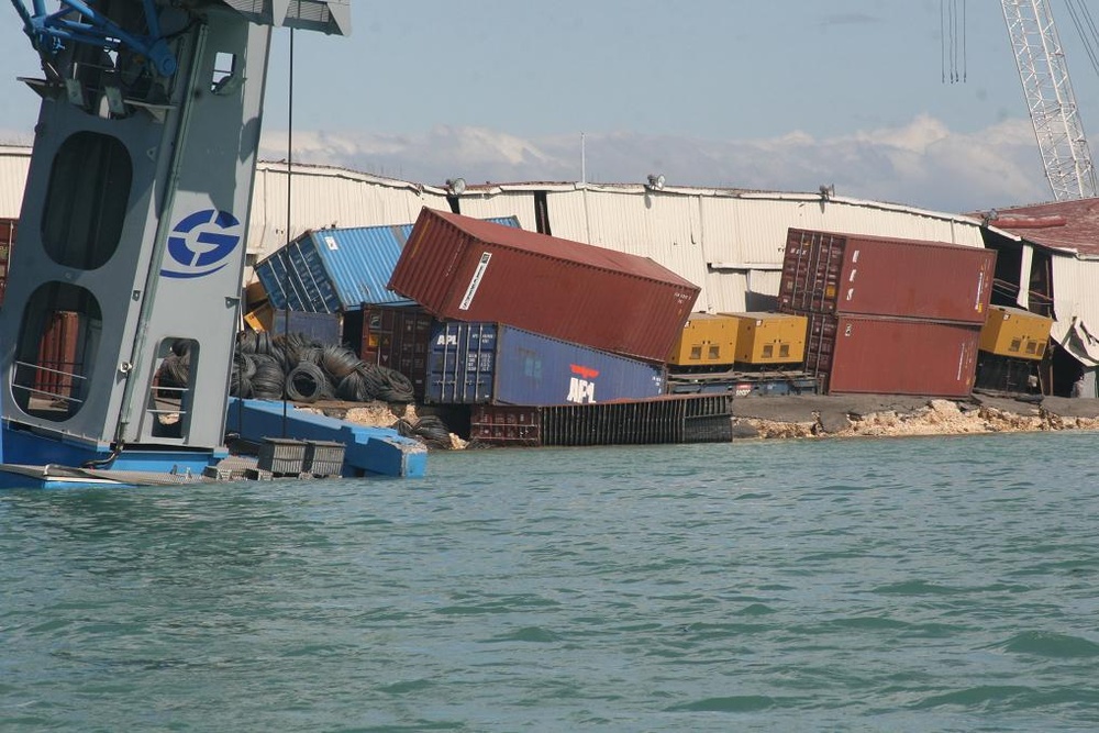 Damaged Haitian Port Facilities