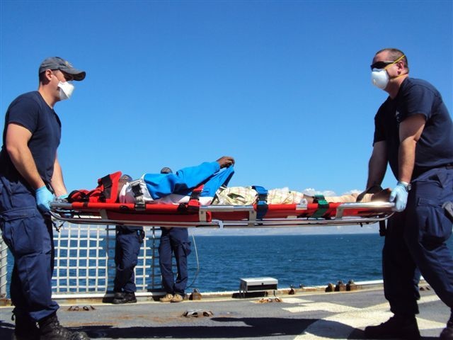 US Coast Guard Conduct Medevac for Injured Haitian Man
