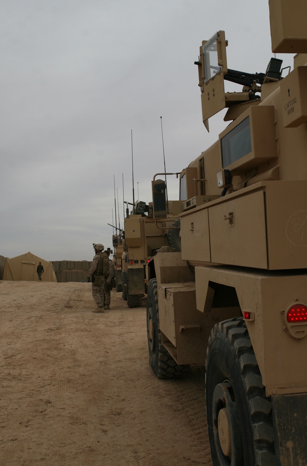 Boots hit the ground with shovels in hand; Marines arrive, fortify Observation Post Huskars