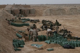 Boots hit the ground with shovels in hand; Marines arrive, fortify Observation Post Huskars