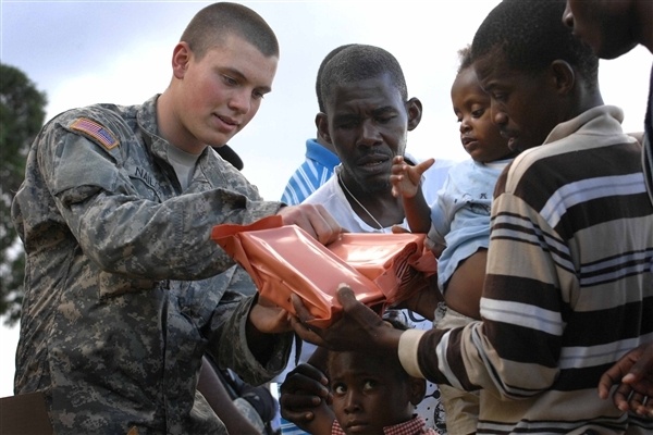 Troops Set Up Front Lines for Survival in Haiti