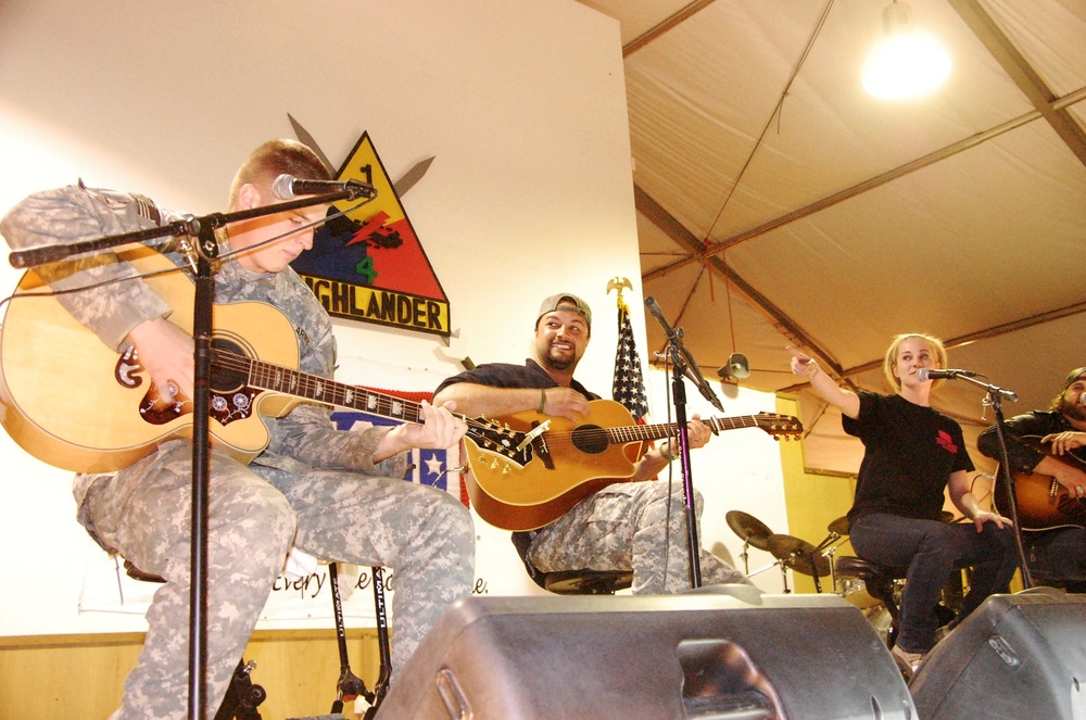 Soldier plays with Pickler