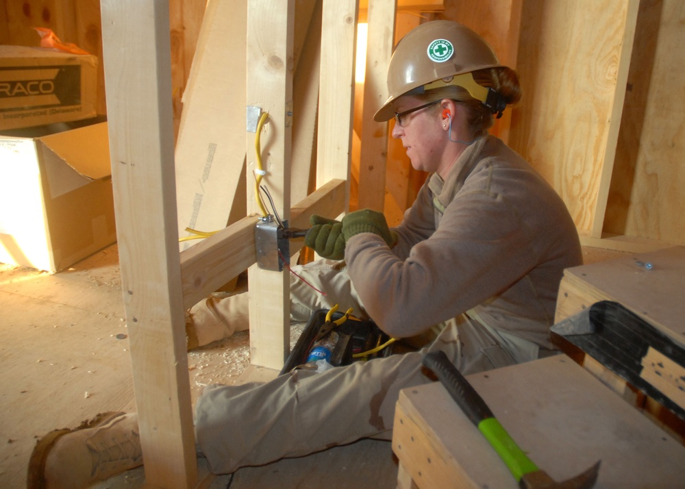 NMCB 74 Electricians on the Job at Kamp Krutke