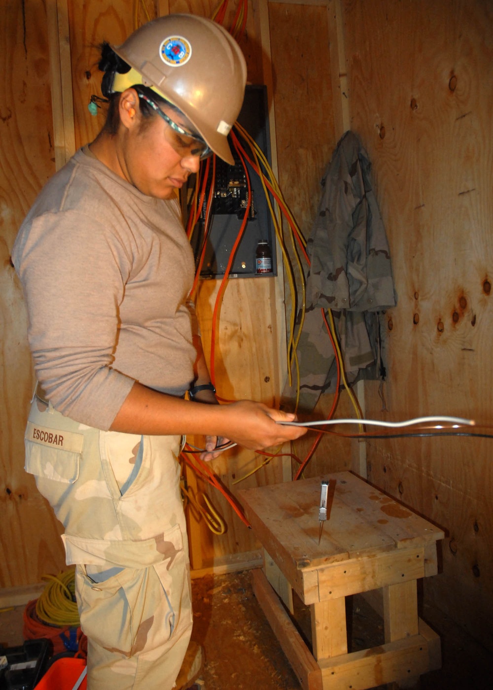NMCB 74 Electricians on the Job at Kamp Krutke