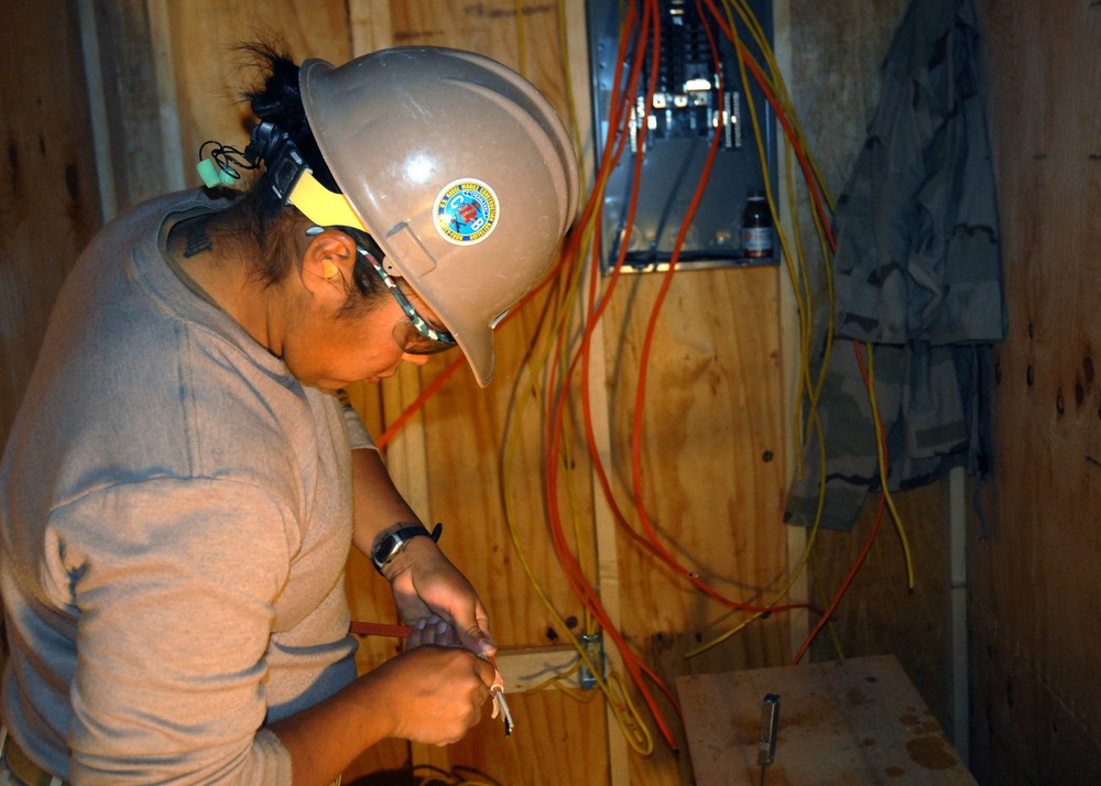 NMCB 74 Electricians on the Job at Kamp Krutke