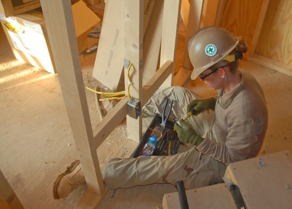 NMCB 74 Electricians on the Job at Kamp Krutke
