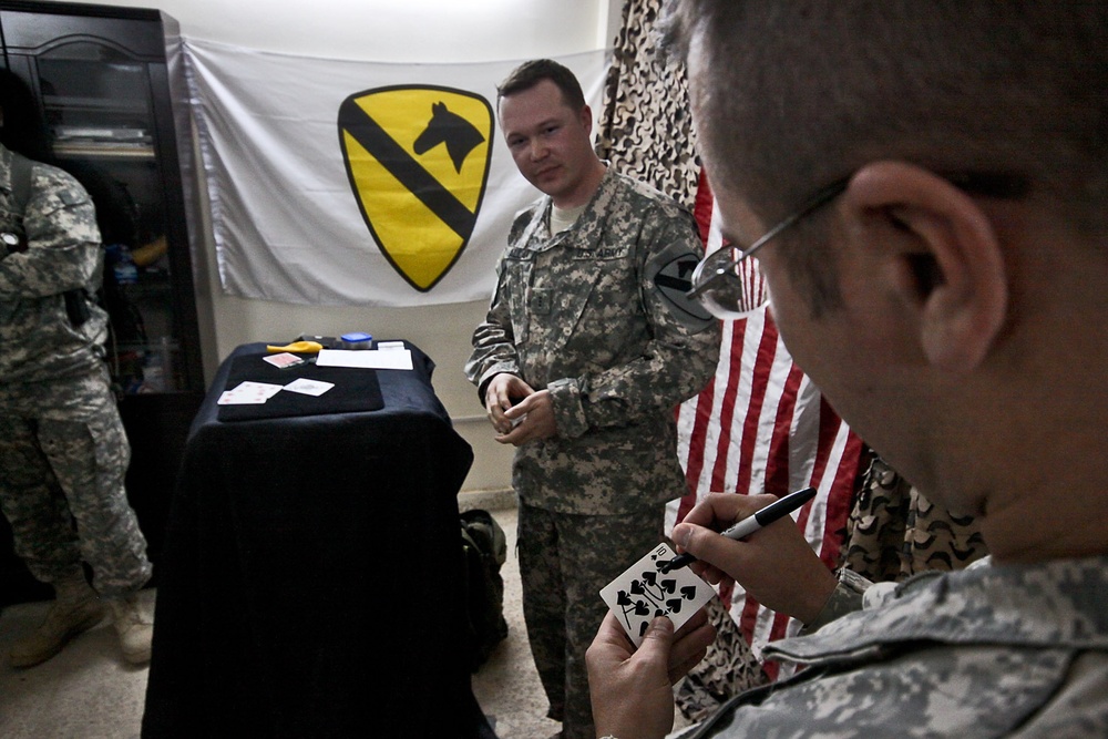 UAV operator brings smiles to Soldiers through magic skills