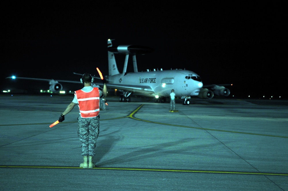 Nighttime Flightline Ops in Southwest Asia