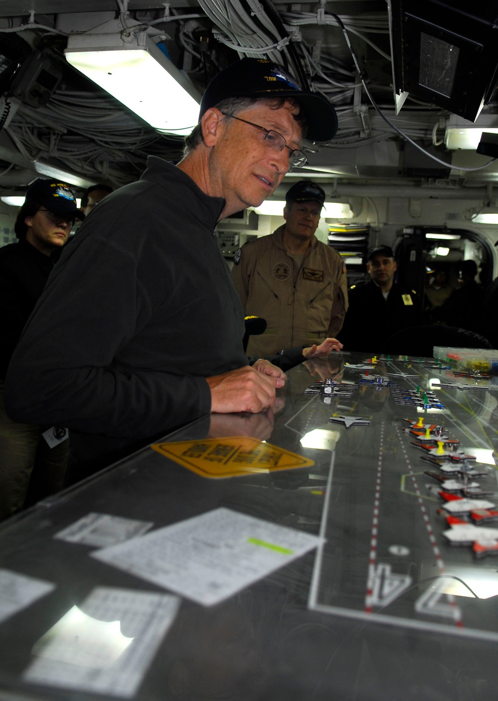 Bill Gates aboard USS John C. Stennis