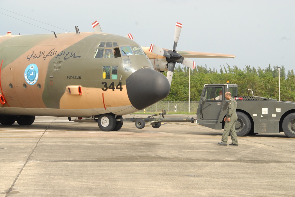 Royal Jordanian Air Force C130 Refuels at Air National Guard Base