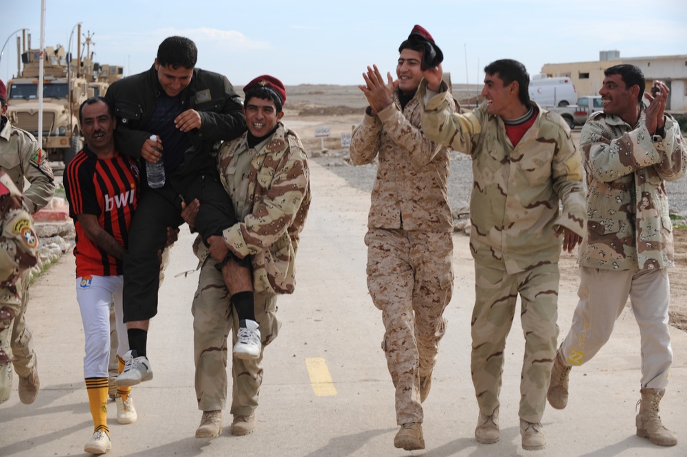 2-3 FA and 3-49 IA Participate In A Friendly Soccer Game