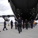 Earthquake evacuees arriving at Orlando-Sanford International Airport