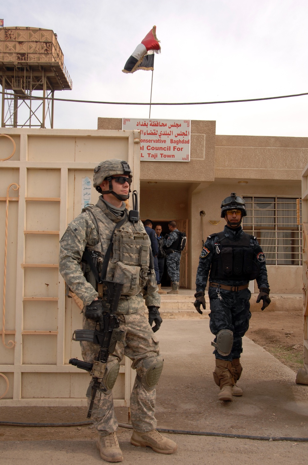 Soldier pulls security