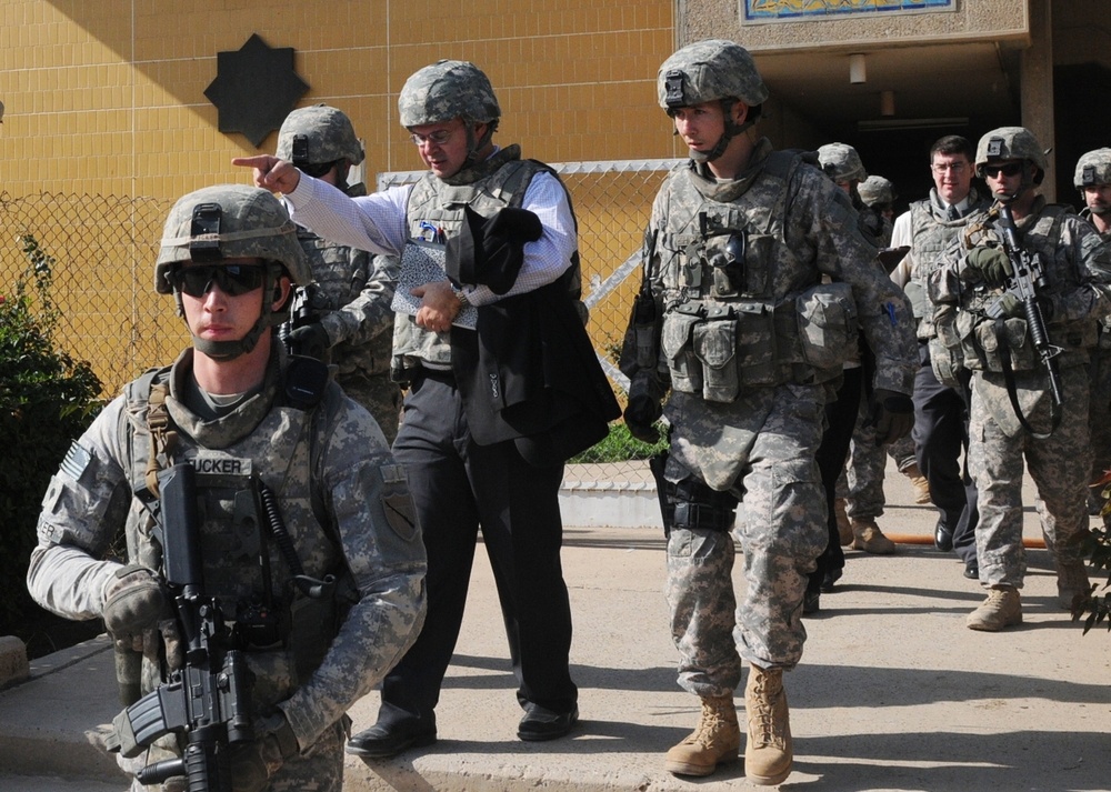 301st Chemical Company provides security for US officials at Baghdad University