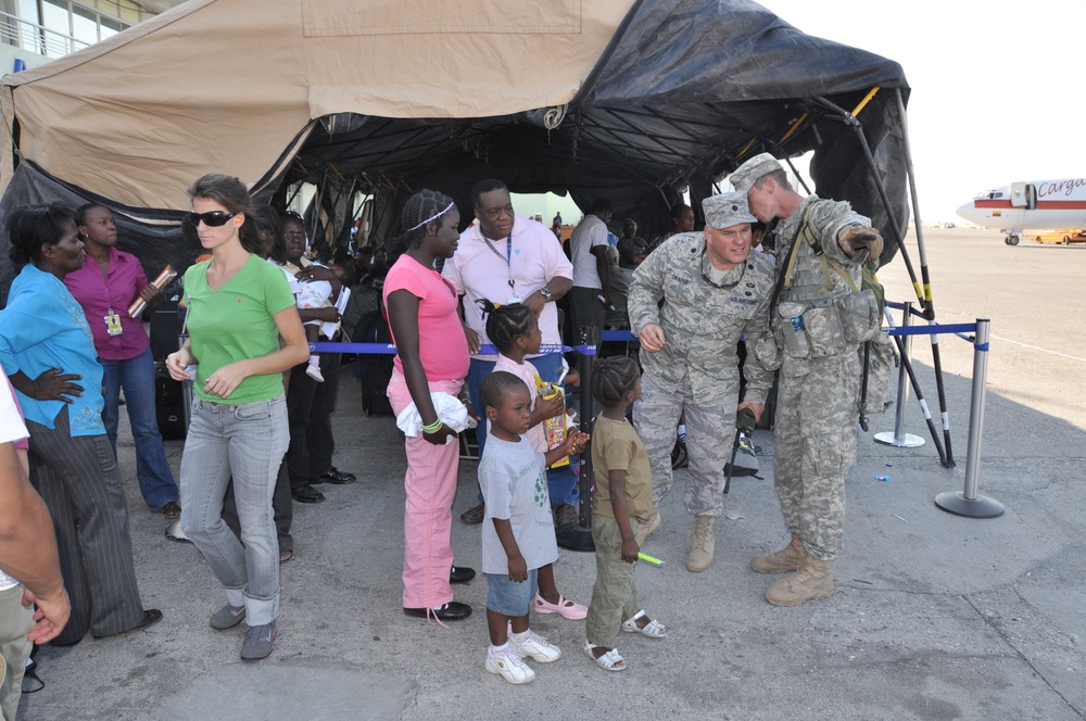 First five Orphans Leave Haiti