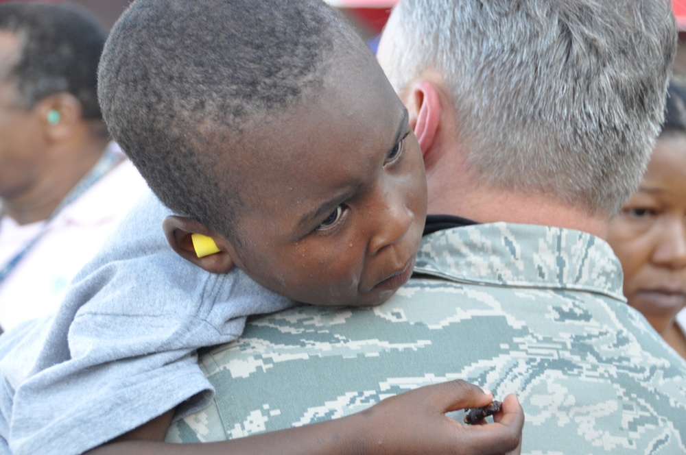 First five Orphans Leave Haiti