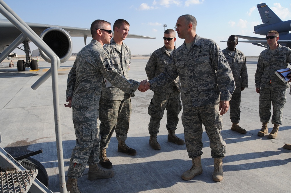 Air Forces Central's Top Enlisted Leader Says Deployed Airmen Set 'excellence' As the Standard During Visit to Southwest Asia Wing