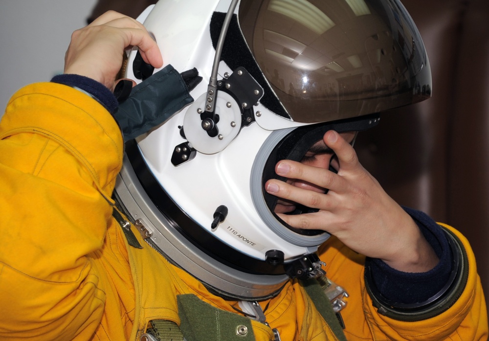 U-2 Pilot Suits Up for Mission in Southwest Asia