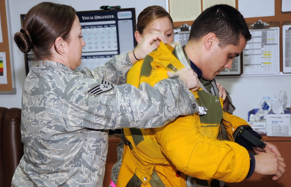 U-2 Pilot Suits Up for Mission in Southwest Asia