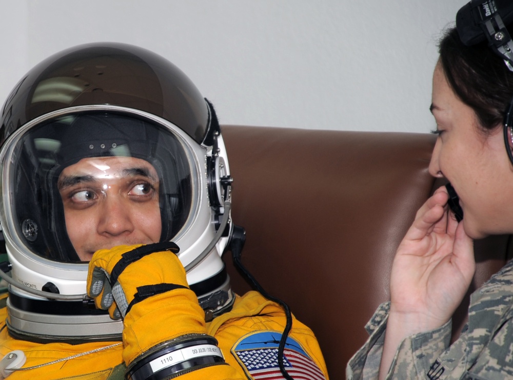 U-2 Pilot Suits Up for Mission in Southwest Asia