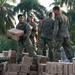 22nd MEU unloads relief supplies from a helicopter in Petit Goave, Haiti Jan. 24.